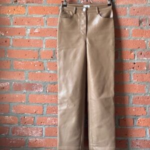 Tan Vegan Leather Melina Pants
